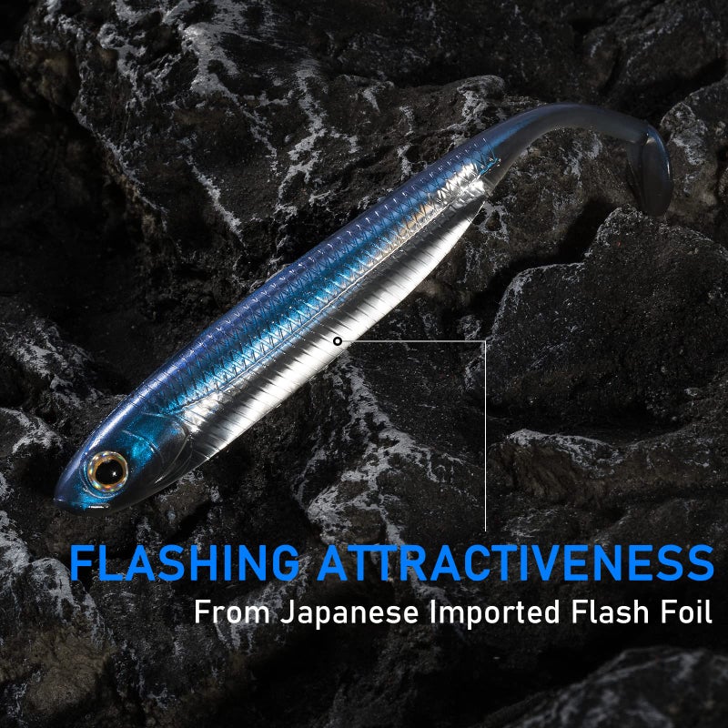 Dr.Fish Paddle Tail Swimbaits, Soft Lures for Bass Fishing, Freshwater Fishing Lures Soft Plastic Swim Shad Bait Minnow Drop Shot, 2.7 Inches Pumpkin Seed - Image 5